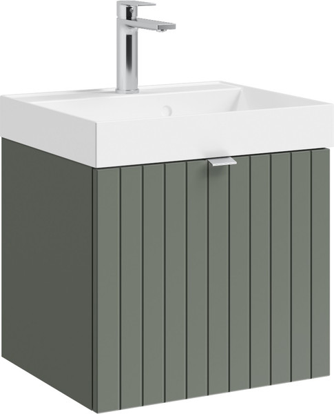 Изображение товара Тумба под умывальник Lauter Melisa 50 (серо-зеленый п/мат, три ручки в комплекте)