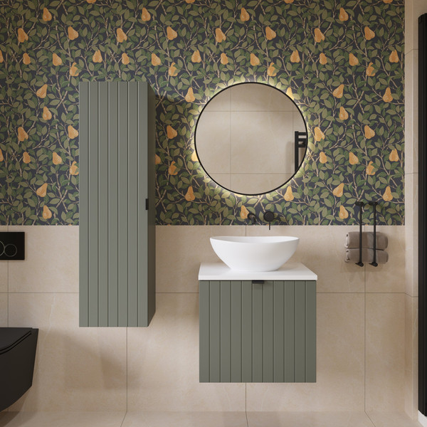 Изображение товара Тумба под умывальник Lauter Melisa 50 (серо-зеленый п/мат, три ручки в комплекте)