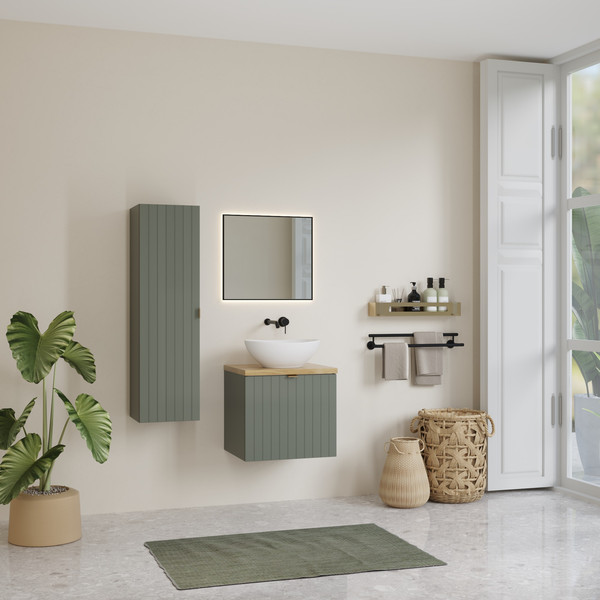 Изображение товара Тумба под умывальник Lauter Melisa 50 (серо-зеленый п/мат, три ручки в комплекте)