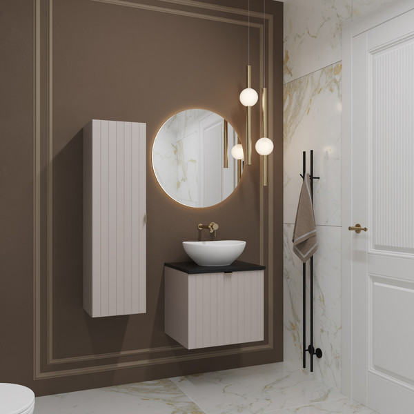 Изображение товара Тумба под умывальник Lauter Melisa 50 (кашемир п/мат, три ручки в комплекте)