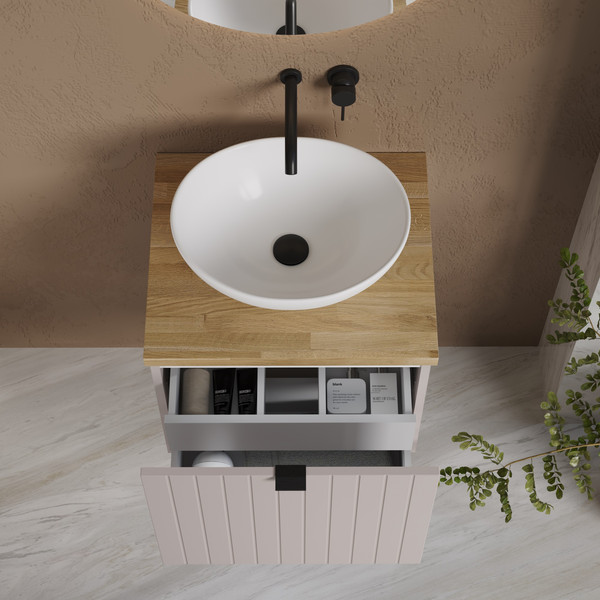 Изображение товара Тумба под умывальник Lauter Melisa 50 (кашемир п/мат, три ручки в комплекте)