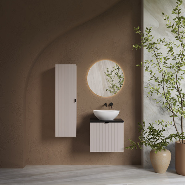 Изображение товара Тумба под умывальник Lauter Melisa 50 (кашемир п/мат, три ручки в комплекте)