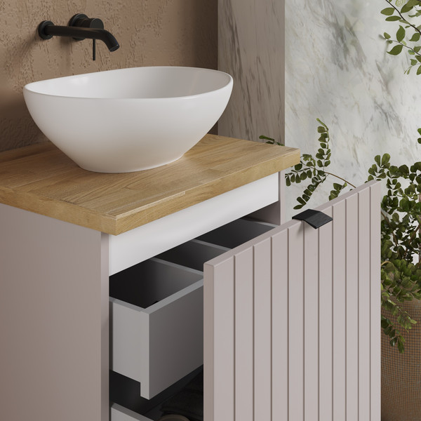 Изображение товара Тумба под умывальник Lauter Melisa 50 (кашемир п/мат, три ручки в комплекте)