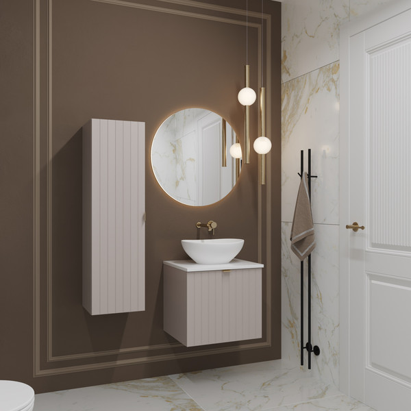 Изображение товара Тумба под умывальник Lauter Melisa 50 (кашемир п/мат, три ручки в комплекте)