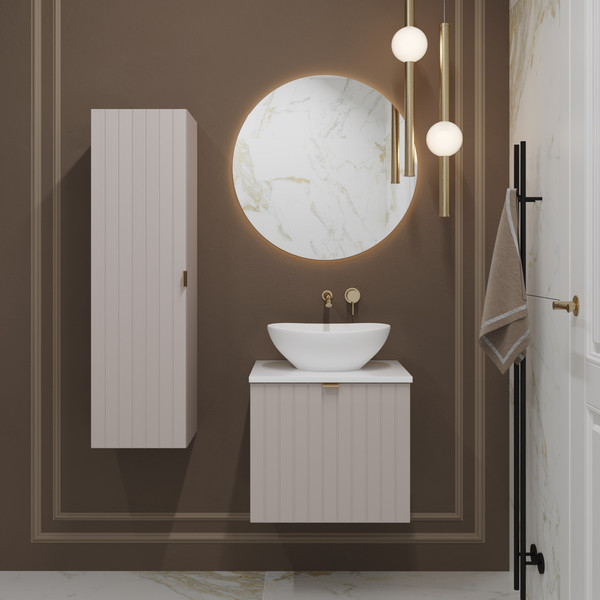 Изображение товара Тумба под умывальник Lauter Melisa 50 (кашемир п/мат, три ручки в комплекте)