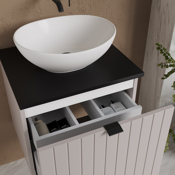 Изображение товара Тумба под умывальник Lauter Melisa 50 (кашемир п/мат, три ручки в комплекте)