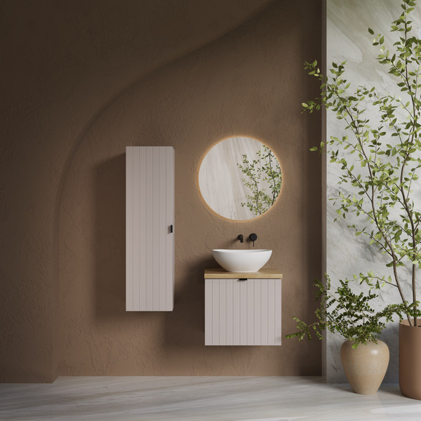 Изображение товара Тумба под умывальник Lauter Melisa 50 (кашемир п/мат, три ручки в комплекте)