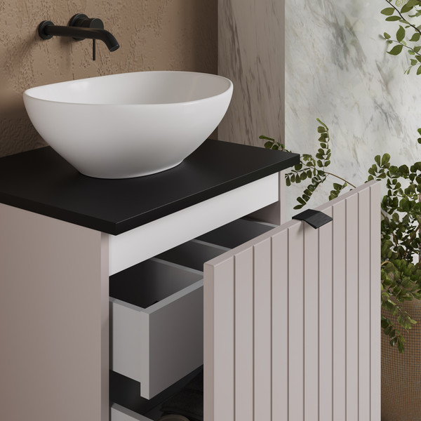 Изображение товара Тумба под умывальник Lauter Melisa 50 (кашемир п/мат, три ручки в комплекте)