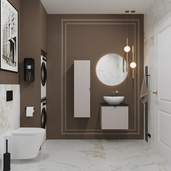 Изображение товара Тумба под умывальник Lauter Melisa 50 (кашемир п/мат, три ручки в комплекте)