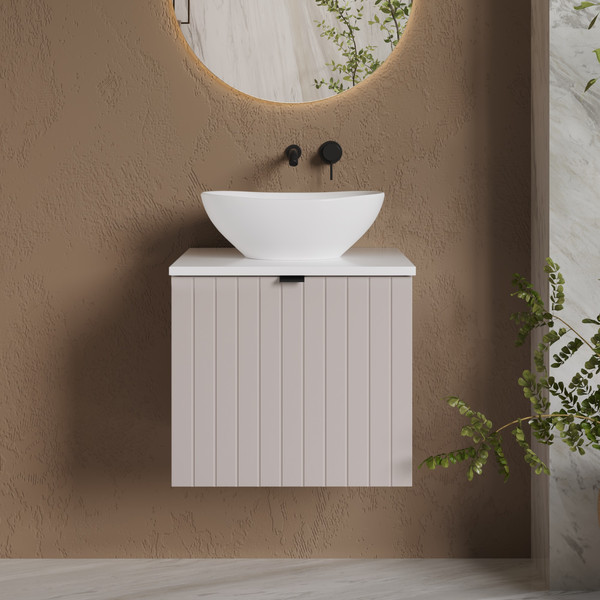 Изображение товара Тумба под умывальник Lauter Melisa 50 (кашемир п/мат, три ручки в комплекте)