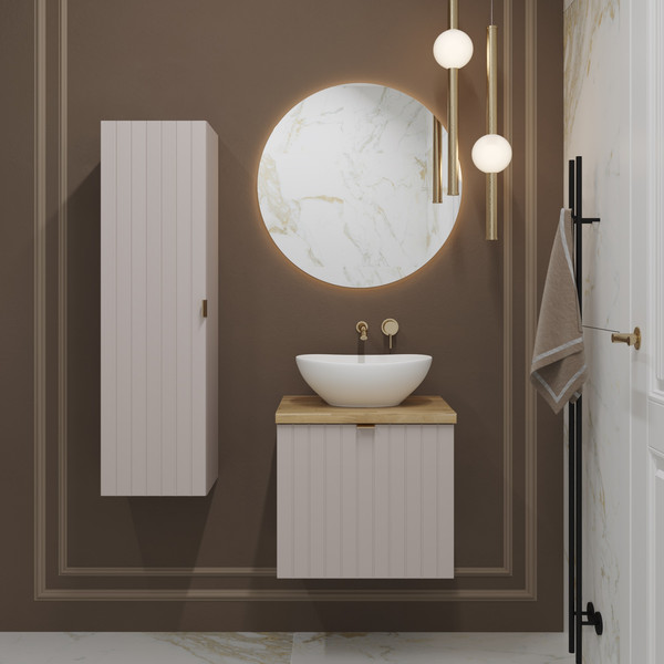 Изображение товара Тумба под умывальник Lauter Melisa 50 (кашемир п/мат, три ручки в комплекте)