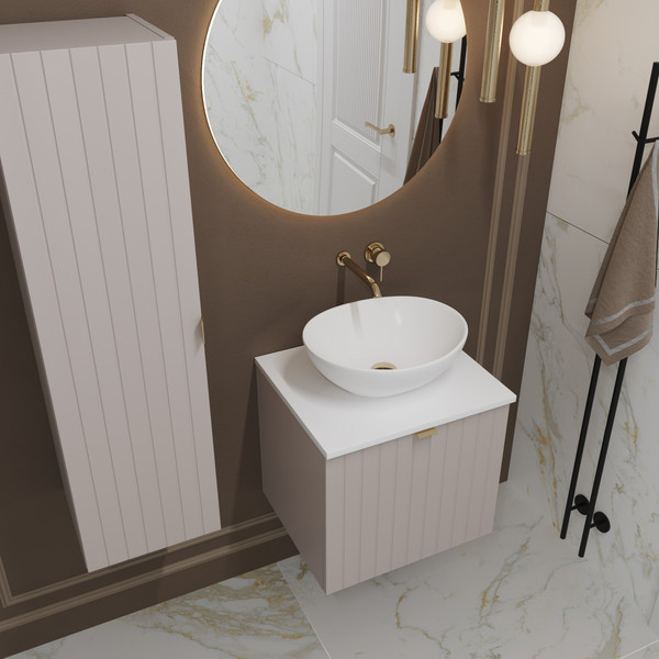 Изображение товара Тумба под умывальник Lauter Melisa 50 (кашемир п/мат, три ручки в комплекте)