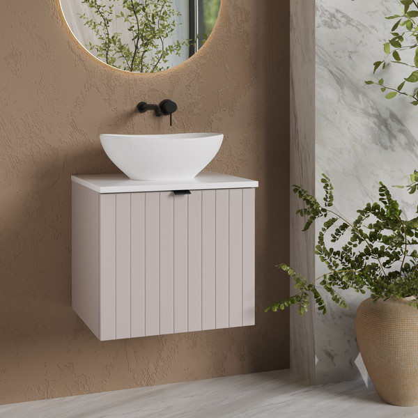 Изображение товара Тумба под умывальник Lauter Melisa 50 (кашемир п/мат, три ручки в комплекте)