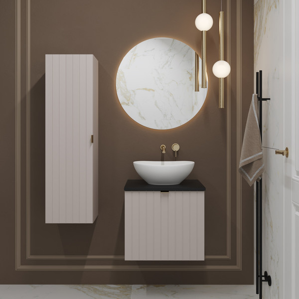 Изображение товара Тумба под умывальник Lauter Melisa 50 (кашемир п/мат, три ручки в комплекте)