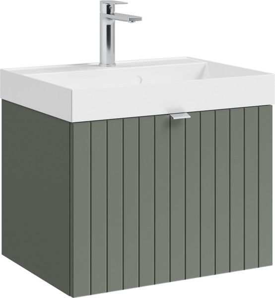 Изображение товара Тумба под умывальник Lauter Melisa 60 (серо-зеленый п/мат, три ручки в комплекте)
