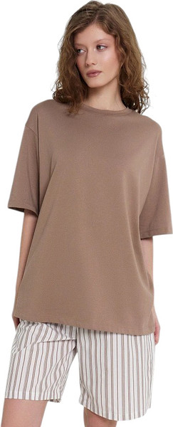 Изображение товара Пижама Mark Formelle 592596 (р.164/170-88-94, мокко/мокко полоска на белом)
