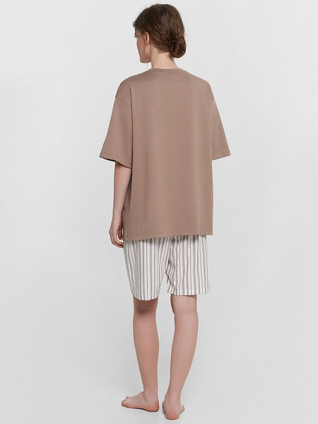 Изображение товара Пижама Mark Formelle 592596 (р.164/170-88-94, мокко/мокко полоска на белом)