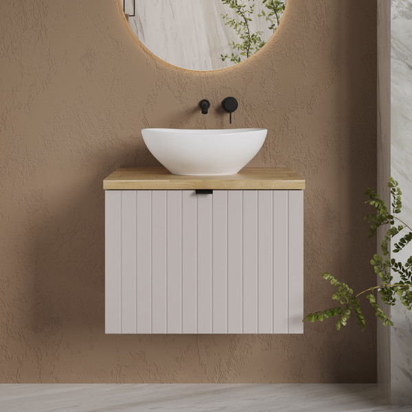 Изображение товара Тумба под умывальник Lauter Melisa 60 (кашемир п/мат, три ручки в комплекте)