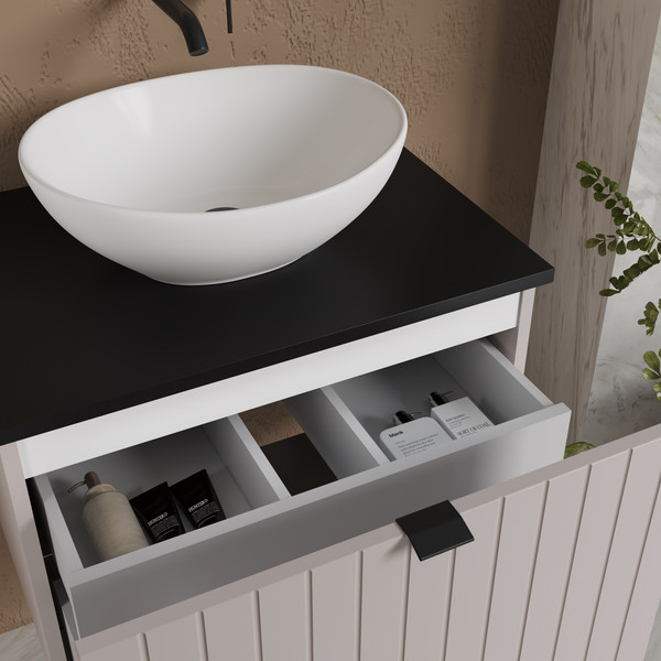 Изображение товара Тумба под умывальник Lauter Melisa 60 (кашемир п/мат, три ручки в комплекте)