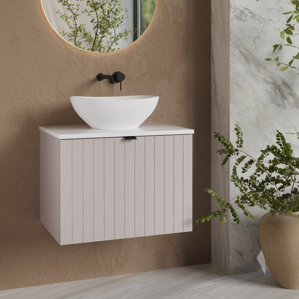 Изображение товара Тумба под умывальник Lauter Melisa 60 (кашемир п/мат, три ручки в комплекте)