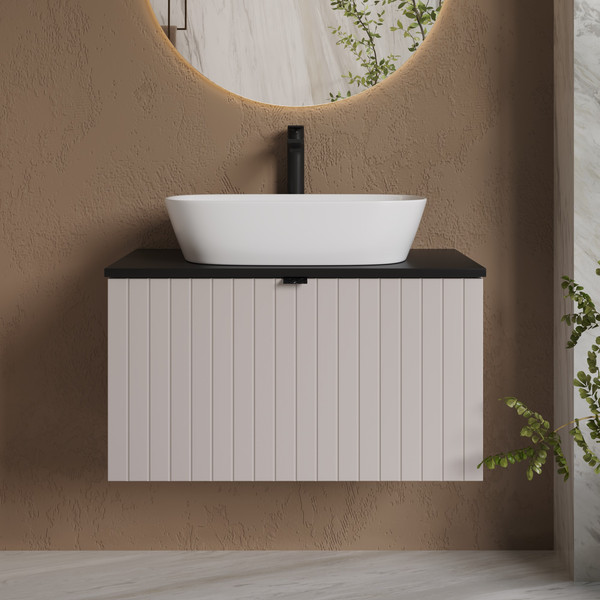 Изображение товара Тумба под умывальник Lauter Melisa 80 (кашемир п/мат, три ручки в комплекте)