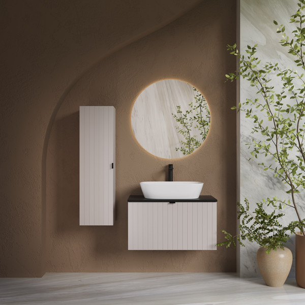 Изображение товара Тумба под умывальник Lauter Melisa 80 (кашемир п/мат, три ручки в комплекте)