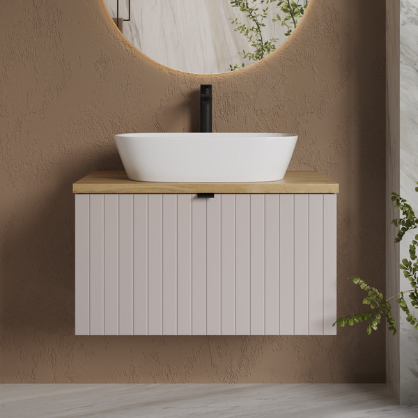 Изображение товара Тумба под умывальник Lauter Melisa 80 (кашемир п/мат, три ручки в комплекте)