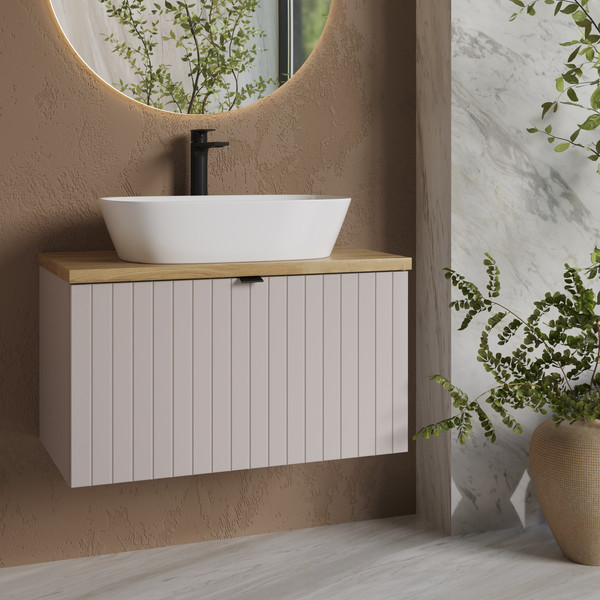 Изображение товара Тумба под умывальник Lauter Melisa 80 (кашемир п/мат, три ручки в комплекте)