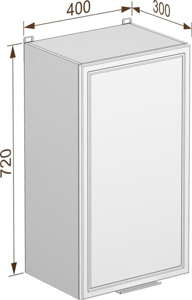 Изображение товара Шкаф навесной для кухни Arvento Корнелия Флок-плюс ВШ40 (графит софт)