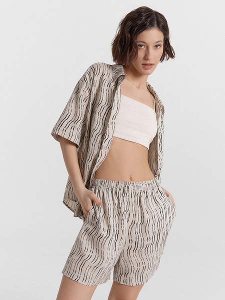 Изображение товара Шорты домашние Mark Formelle 522250 (р.170-90, полоски на молочном)