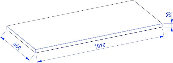 Изображение товара Столешница для тумбы в ванную Lauter Из цельного дуба Mia 100