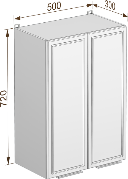 Изображение товара Шкаф навесной для кухни Arvento Корнелия Флок-плюс ВШ50с без сушки (графит софт)