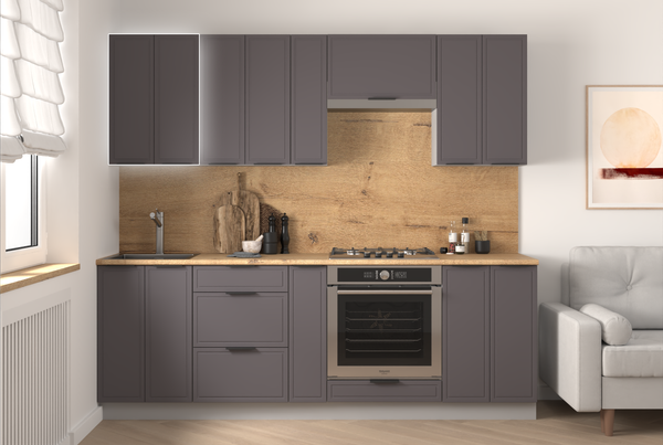 Изображение товара Шкаф навесной для кухни Arvento Корнелия Флок-плюс ВШ50с без сушки (графит софт)