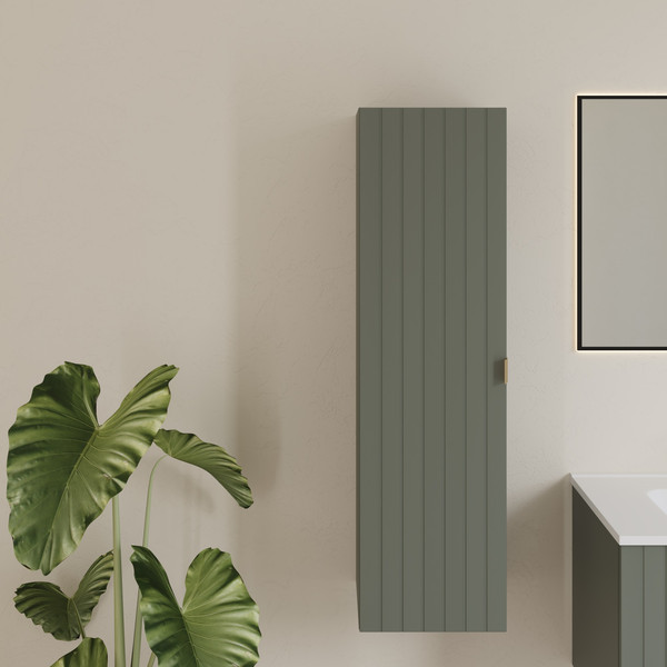 Изображение товара Шкаф-полупенал для ванной Lauter Навесной Melisa (серо-зеленый п/мат, три ручки в комплекте)