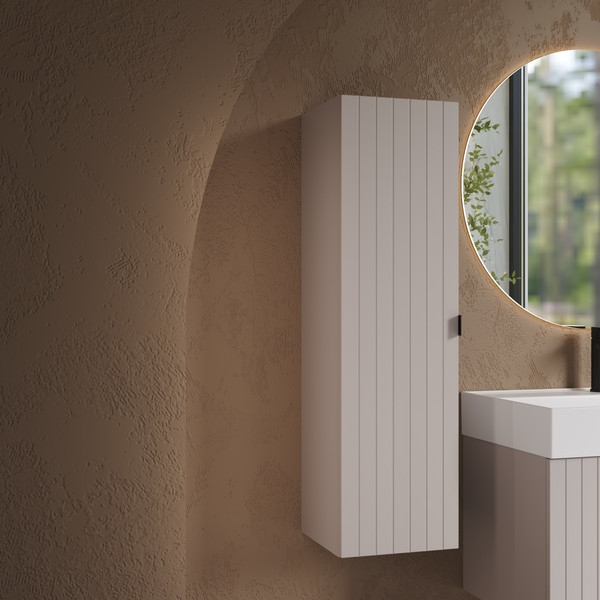 Изображение товара Шкаф-полупенал для ванной Lauter Навесной Melisa (кашемир п/мат, три ручки в комплекте)