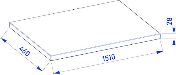 Изображение товара Столешница для тумбы в ванную Lauter Из цельного дуба Mia 150