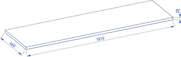 Изображение товара Столешница для тумбы в ванную Lauter Из цельного дуба Mia 160