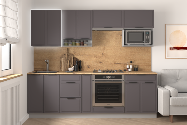 Изображение товара Шкаф навесной для кухни Arvento Корнелия Флок-плюс ВШ60 (графит софт)