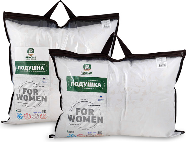 Изображение товара Подушка для сна Реноме For Women 50x70 14/121 (заменитель лебяжьего пуха тик)