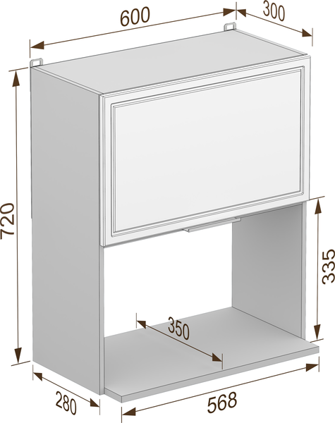 Изображение товара Шкаф навесной для кухни Arvento Корнелия Флок-плюс ВШ60-1г-свч (графит софт)