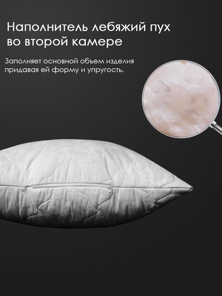 Изображение товара Подушка для сна Реноме 50x70 42/108 (лен, заменитель лебяжьего пуха)