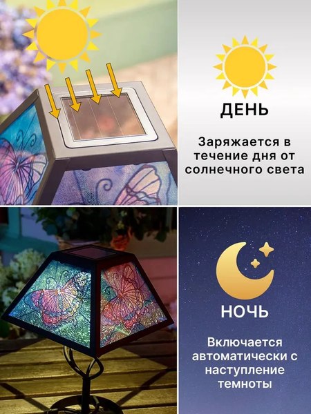 Изображение товара Светильник уличный Чудесный Сад 678 Тиффани Бабочка