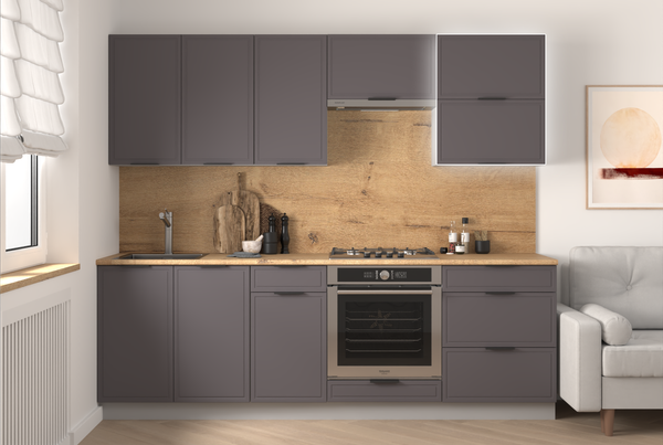 Изображение товара Шкаф навесной для кухни Arvento Корнелия Флок-плюс ВШ60-2г (графит софт)