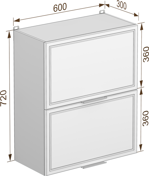 Изображение товара Шкаф навесной для кухни Arvento Корнелия Флок-плюс ВШ60-2г (графит софт)
