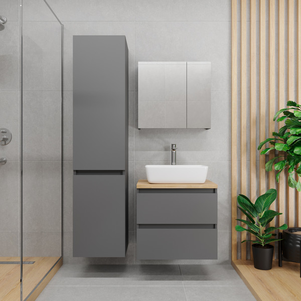 Изображение товара Шкаф-пенал для ванной Lauter Навесной Mia 40 (графит)