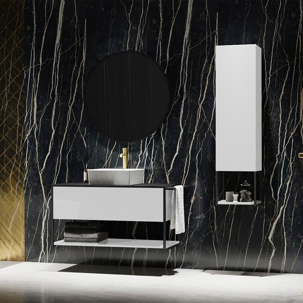 Изображение товара Шкаф-полупенал для ванной Lauter Навесной Lea (белый глянец)