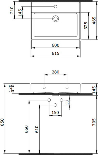 Изображение товара Умывальник Lauter Optima 60.5 (керамический)