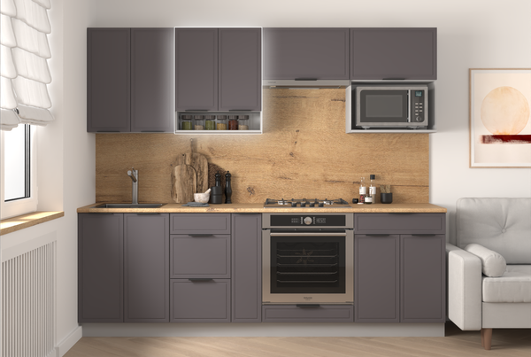 Изображение товара Шкаф навесной для кухни Arvento Корнелия Флок-плюс ВШ60п (графит софт)