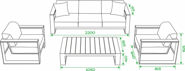 Изображение товара Комплект садовой мебели OUTDOOR Монреаль / OUT-0033 (черный)