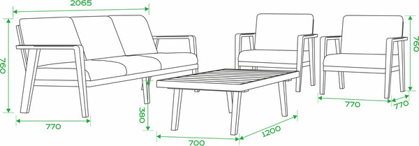 Изображение товара Комплект садовой мебели OUTDOOR Орлеан / OUT-0055 (песочный)